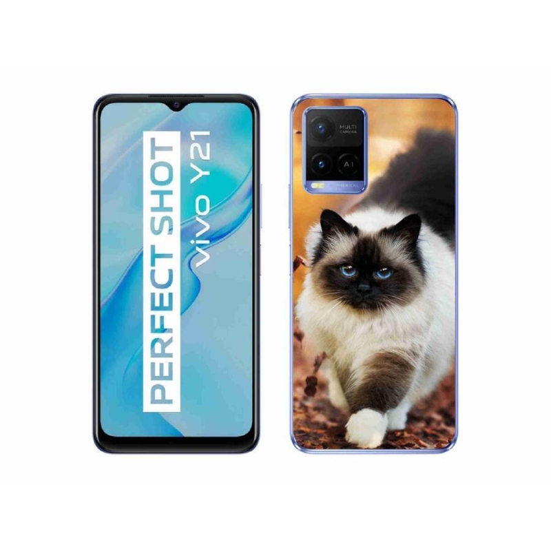 Gelový obal mmCase na mobil Vivo Y21/Y21s/Y33s - kočka