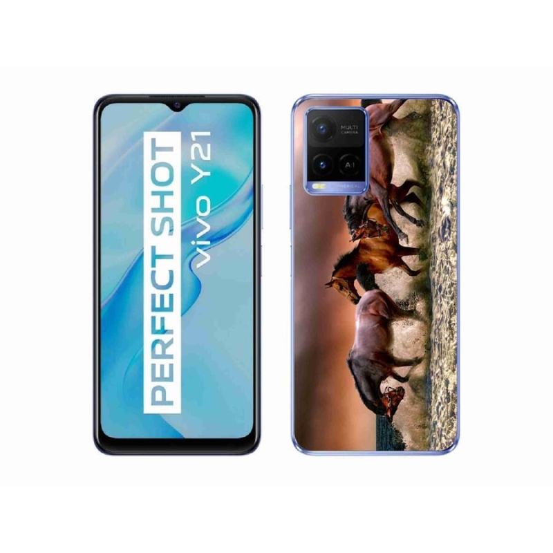 Gelový obal mmCase na mobil Vivo Y21/Y21s/Y33s - koně 1