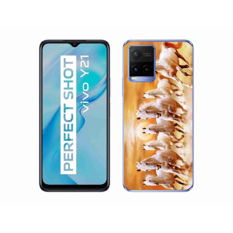 Gelový obal mmCase na mobil Vivo Y21/Y21s/Y33s - koně 2