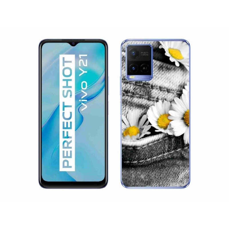 Gelový obal mmCase na mobil Vivo Y21/Y21s/Y33s - kopretiny