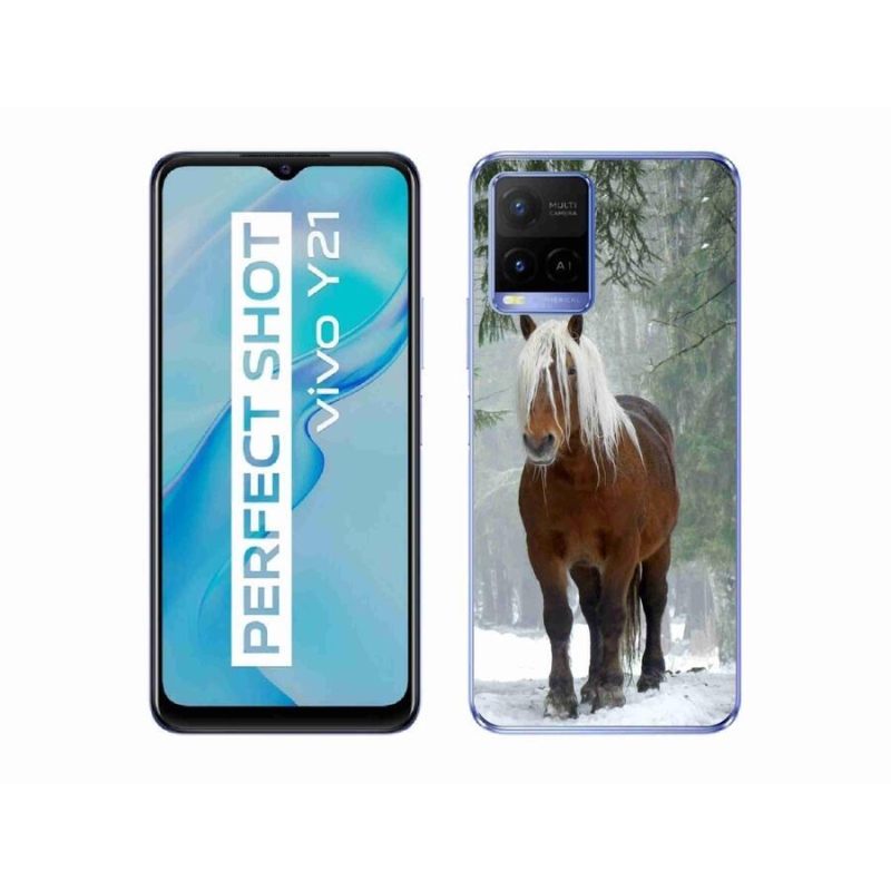 Gelový obal mmCase na mobil Vivo Y21/Y21s/Y33s - kůň v lese