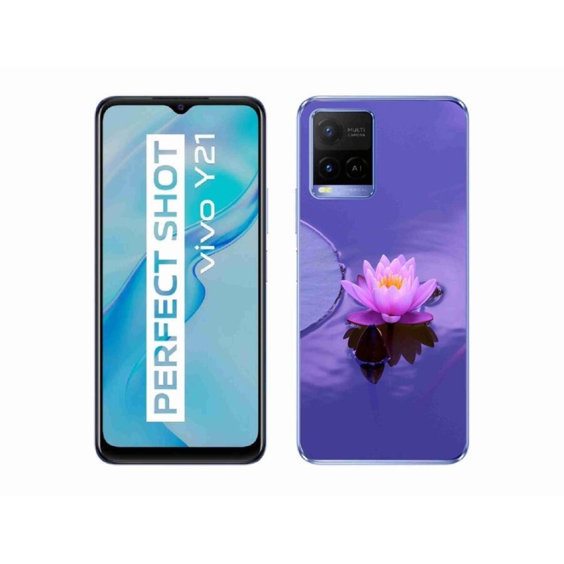 Gelový obal mmCase na mobil Vivo Y21/Y21s/Y33s - květ na hladině
