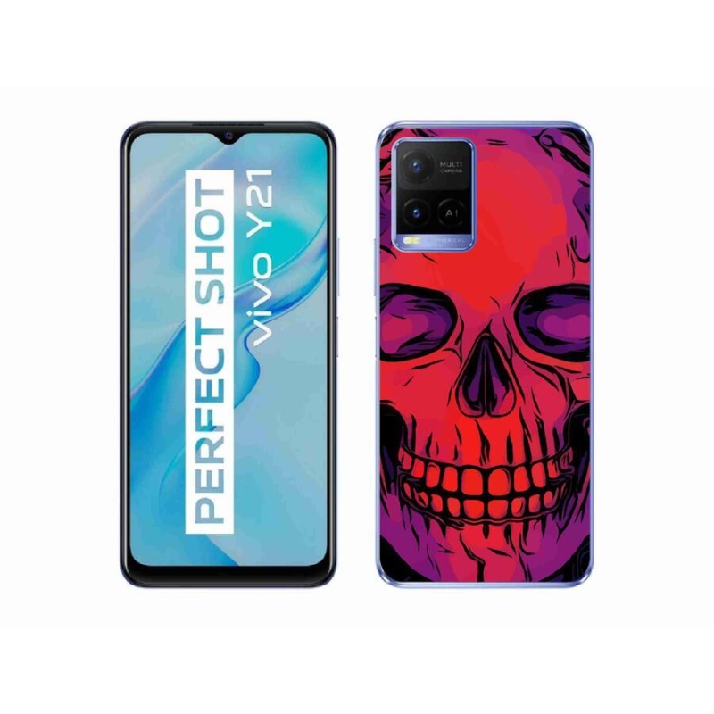 Gelový obal mmCase na mobil Vivo Y21/Y21s/Y33s - lebka