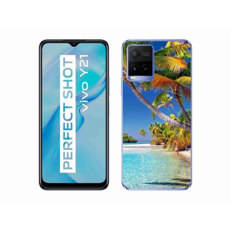 Gelový obal mmCase na mobil Vivo Y21/Y21s/Y33s - mořská pláž