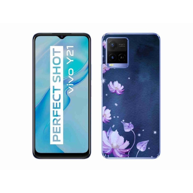 Gelový obal mmCase na mobil Vivo Y21/Y21s/Y33s - padající květy