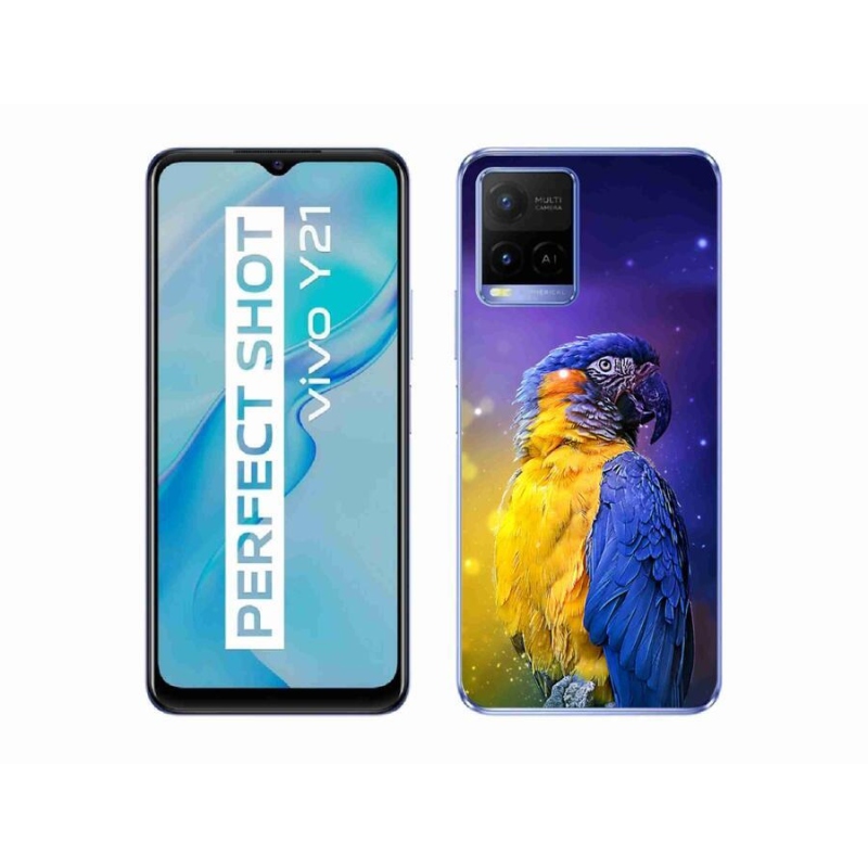 Gelový obal mmCase na mobil Vivo Y21/Y21s/Y33s - papoušek ara 1