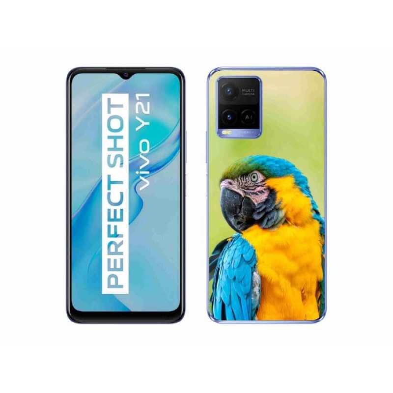 Gelový obal mmCase na mobil Vivo Y21/Y21s/Y33s - papoušek ara 2