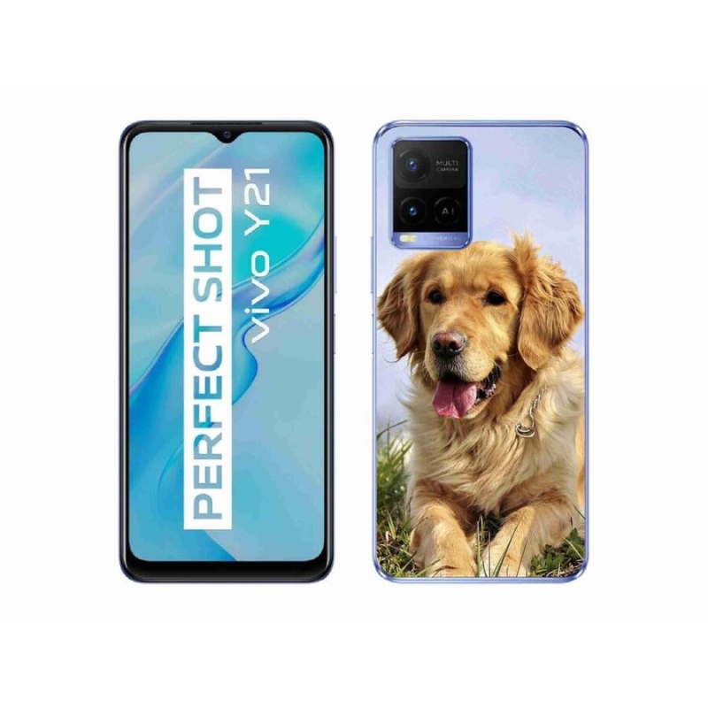 Gelový obal mmCase na mobil Vivo Y21/Y21s/Y33s - zlatý retrívr