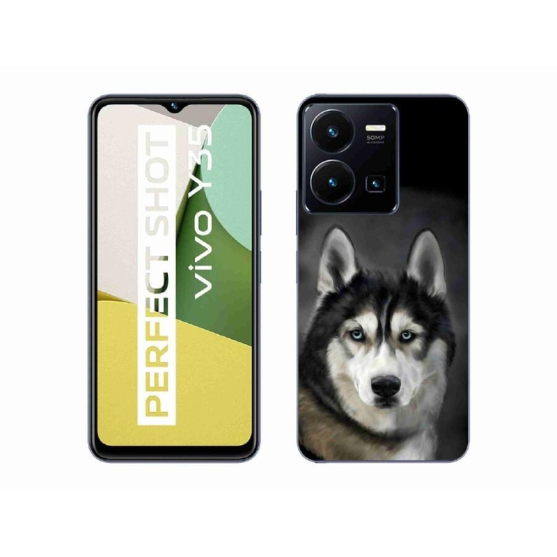 Gelový obal mmCase na mobil Vivo Y35 - husky