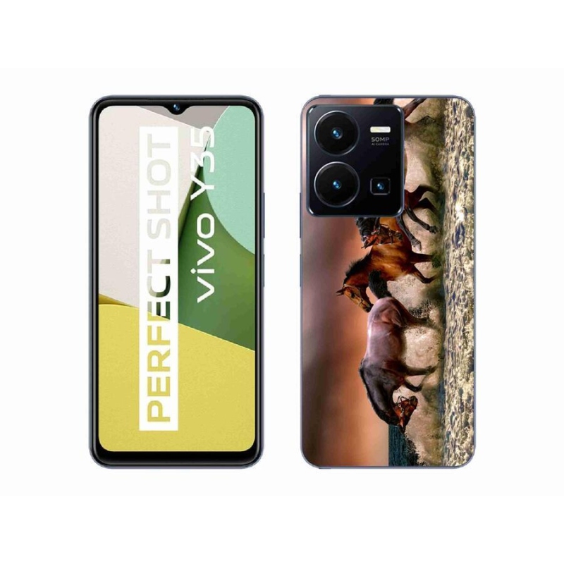 Gelový obal mmCase na mobil Vivo Y35 - koně 1