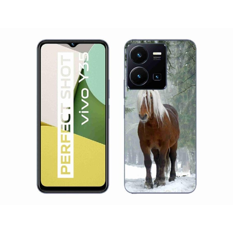 Gelový obal mmCase na mobil Vivo Y35 - kůň v lese
