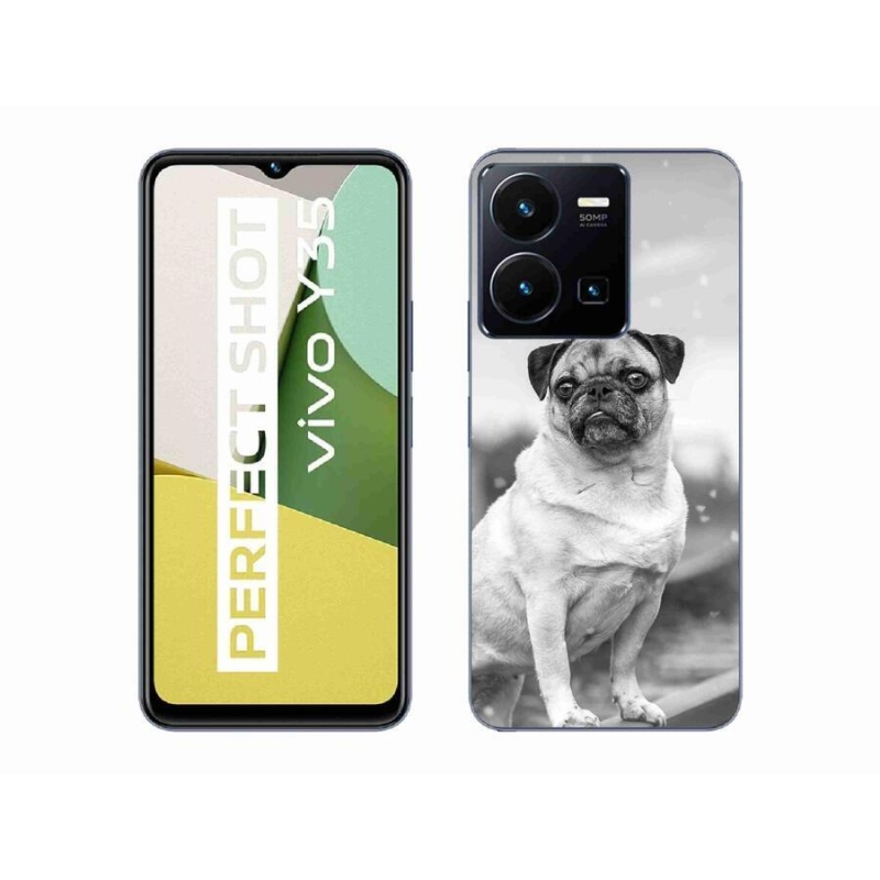 Gelový obal mmCase na mobil Vivo Y35 - mops
