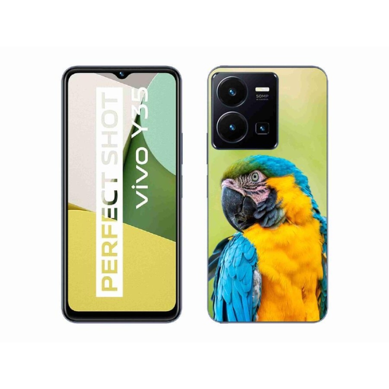 Gelový obal mmCase na mobil Vivo Y35 - papoušek ara 2