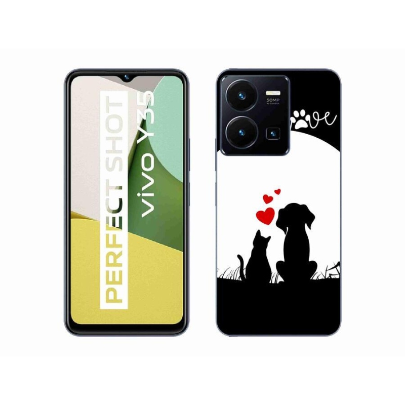 Gelový obal mmCase na mobil Vivo Y35 - zvířecí láska