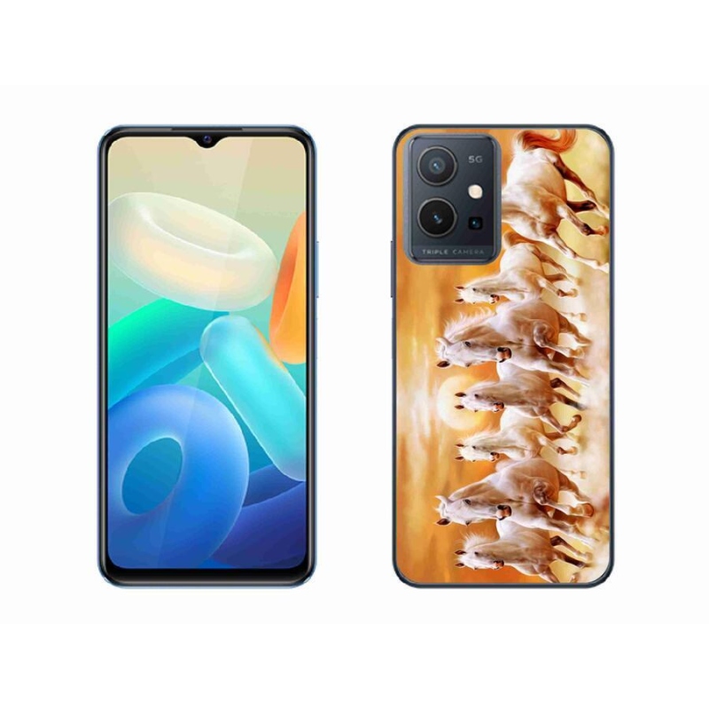 Gelový obal mmCase na mobil Vivo Y55 5G - koně 2