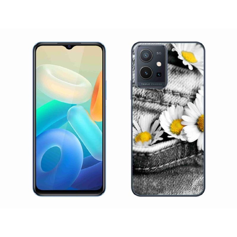 Gelový obal mmCase na mobil Vivo Y55 5G - kopretiny