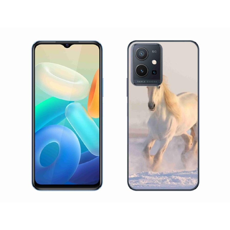 Gelový obal mmCase na mobil Vivo Y55 5G - kůň ve sněhu