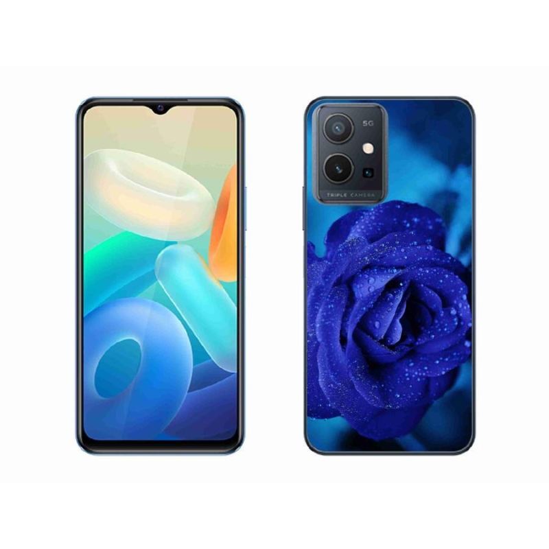 Gelový obal mmCase na mobil Vivo Y55 5G - modrá růže