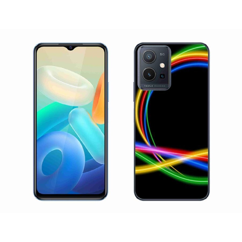 Gelový obal mmCase na mobil Vivo Y55 5G - neonové kruhy