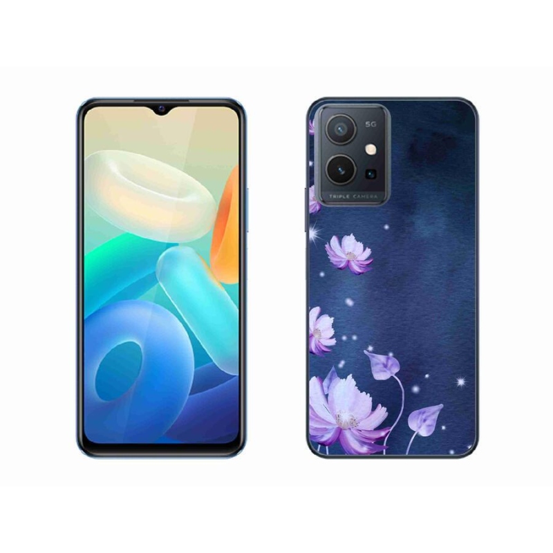 Gelový obal mmCase na mobil Vivo Y55 5G - padající květy