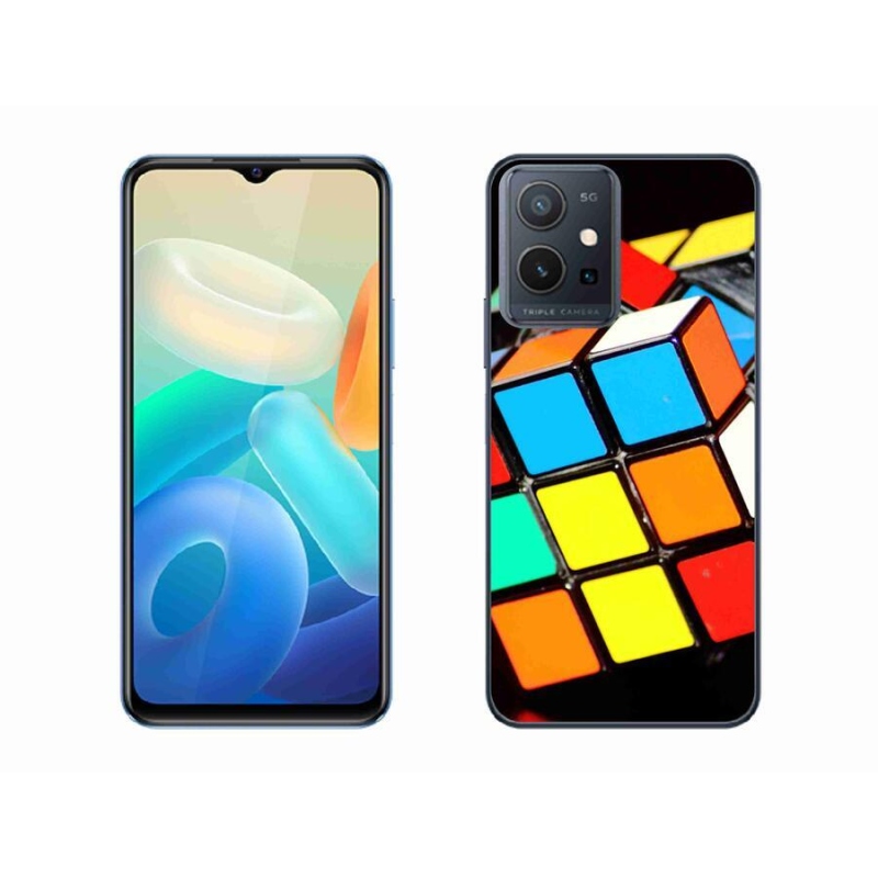Gelový obal mmCase na mobil Vivo Y55 5G - rubikova kostka