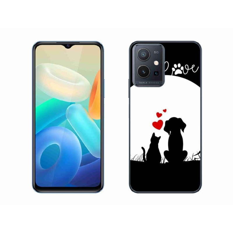 Gelový obal mmCase na mobil Vivo Y55 5G - zvířecí láska