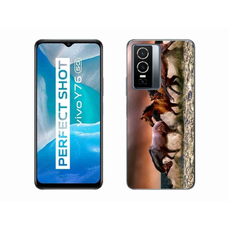 Gelový obal mmCase na mobil Vivo Y76 5G - koně 1