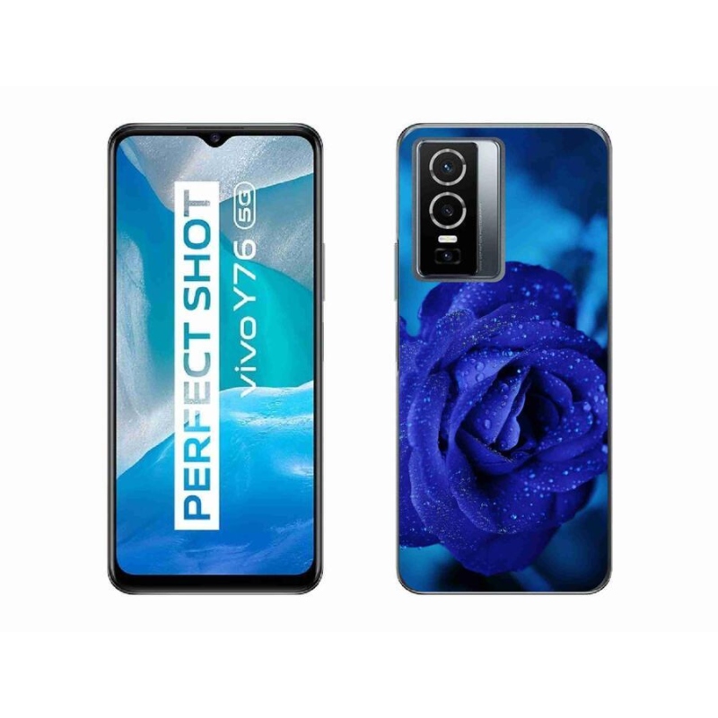 Gelový obal mmCase na mobil Vivo Y76 5G - modrá růže