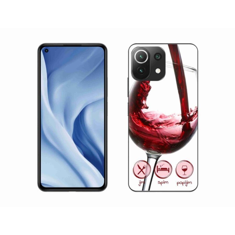 Gelový obal mmCase na mobil Xiaomi 11 Lite 5G NE - sklenička vína červené