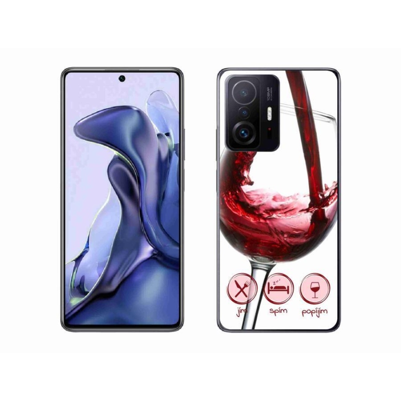Gelový obal mmCase na mobil Xiaomi 11T Pro - sklenička vína červené