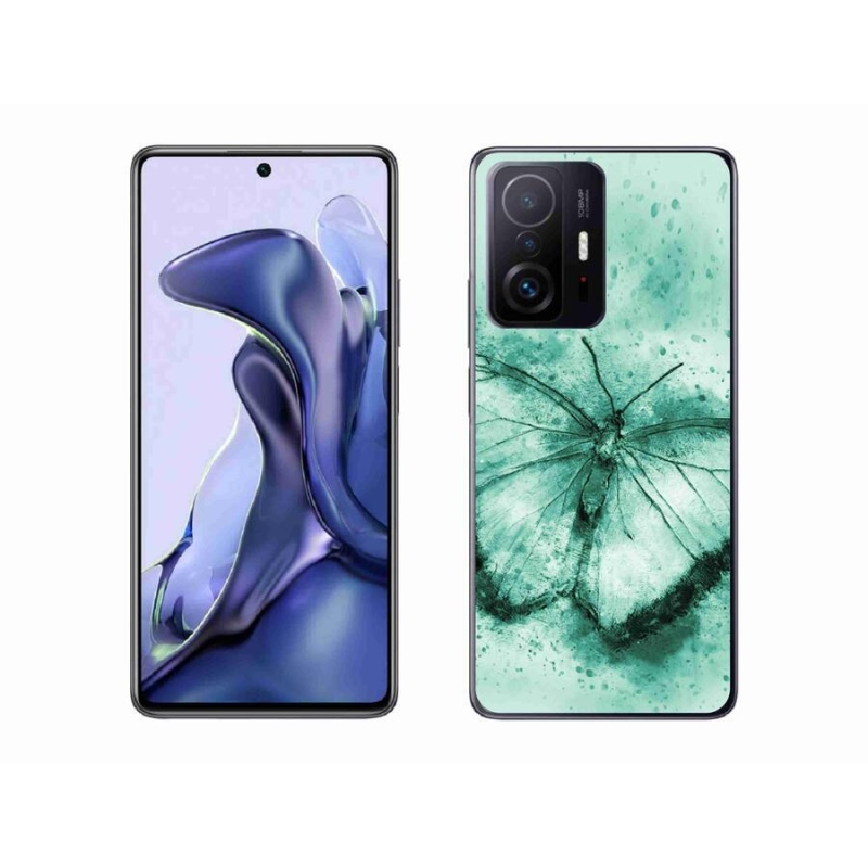 Gelový obal mmCase na mobil Xiaomi 11T Pro - zelený motýl