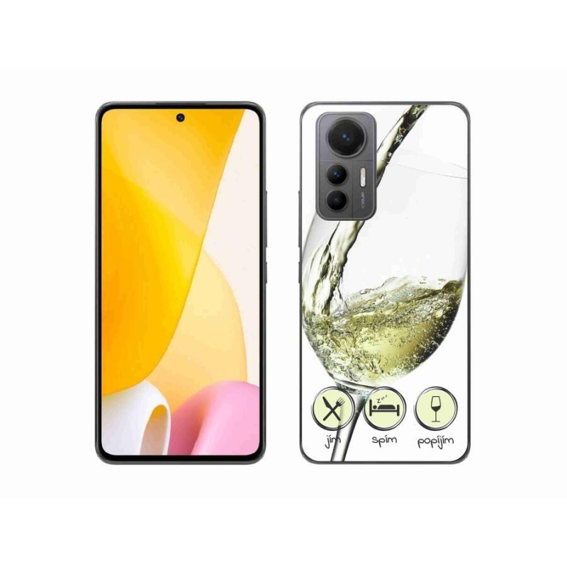 Gelový obal mmCase na mobil Xiaomi 12 Lite - sklenička vína bílé