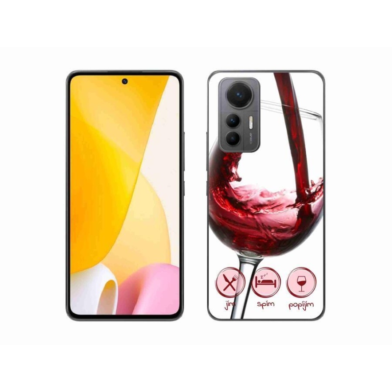 Gelový obal mmCase na mobil Xiaomi 12 Lite - sklenička vína červené