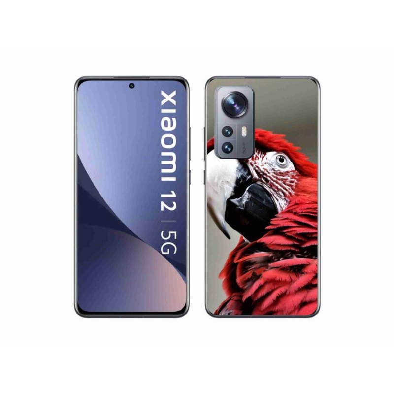 Gelový obal mmCase na mobil Xiaomi 12 - papoušek ara červený