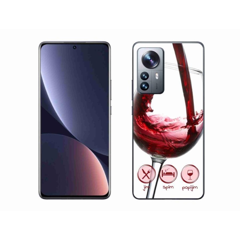 Gelový obal mmCase na mobil Xiaomi 12 Pro - sklenička vína červené