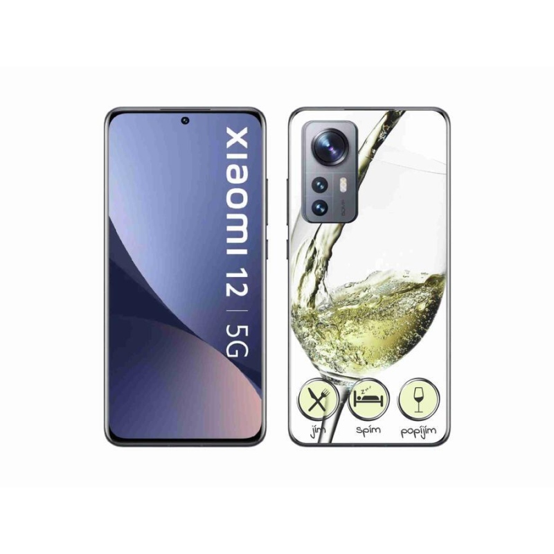 Gelový obal mmCase na mobil Xiaomi 12 - sklenička vína bílé