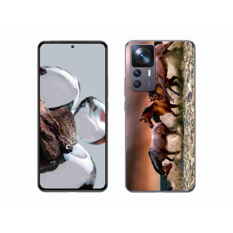 Gelový obal mmCase na mobil Xiaomi 12T Pro - koně 1