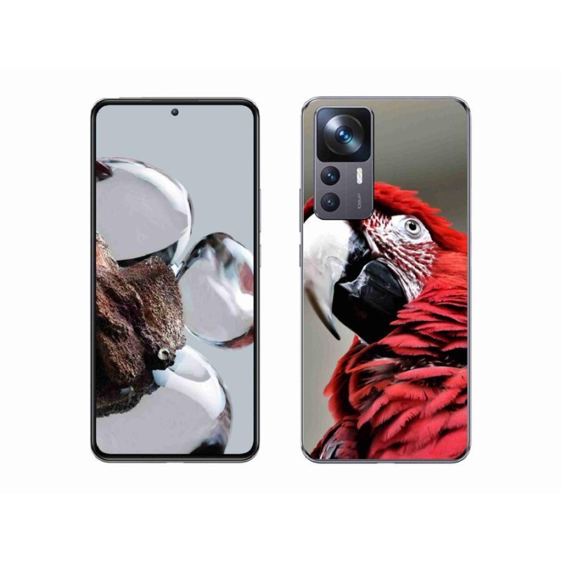 Gelový obal mmCase na mobil Xiaomi 12T Pro - papoušek ara červený