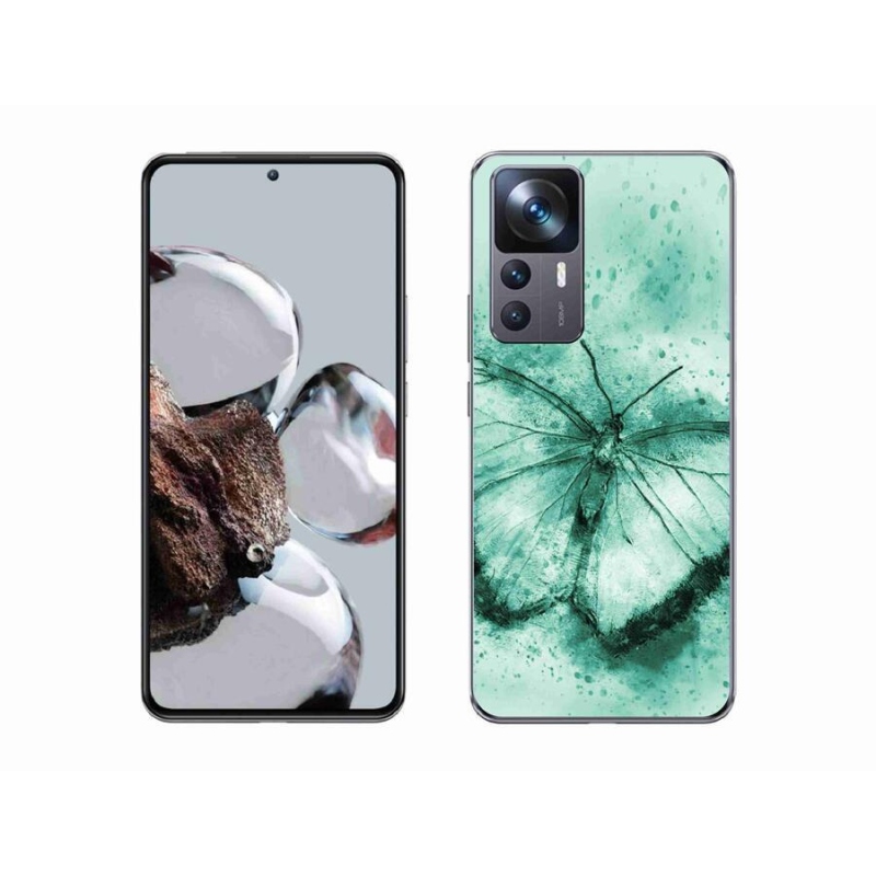 Gelový obal mmCase na mobil Xiaomi 12T - zelený motýl