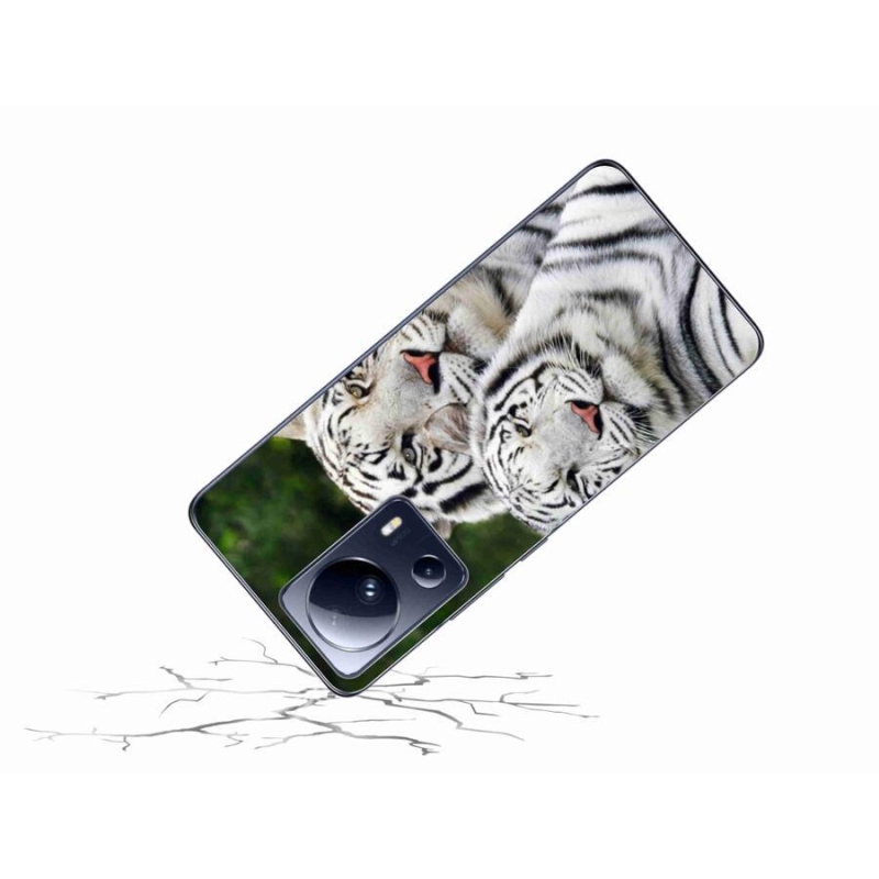 Gelový obal mmCase na mobil Xiaomi 13 Lite - bílí tygři