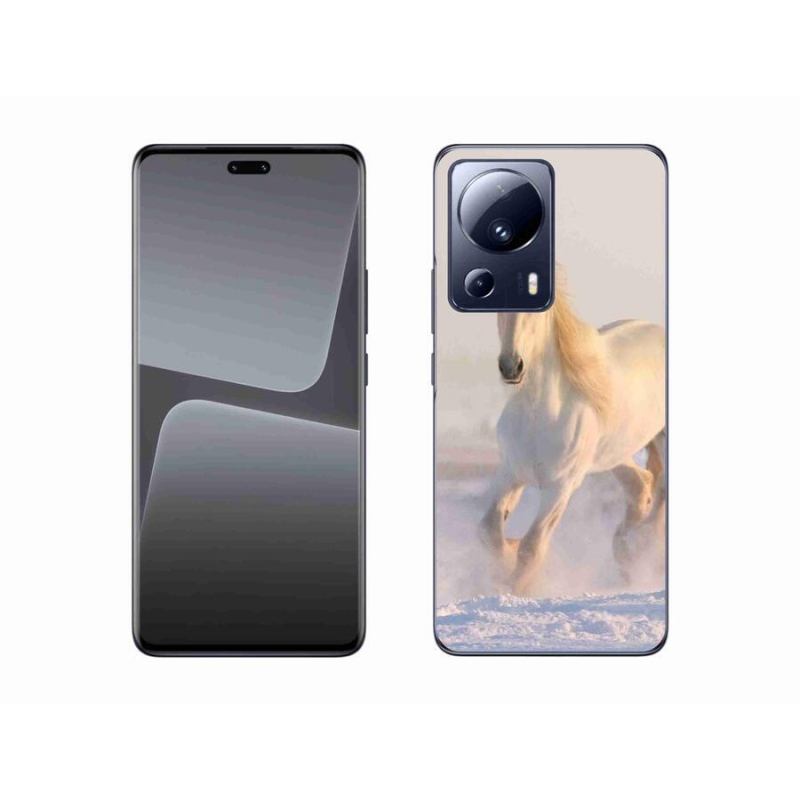 Gelový obal mmCase na mobil Xiaomi 13 Lite - kůň ve sněhu