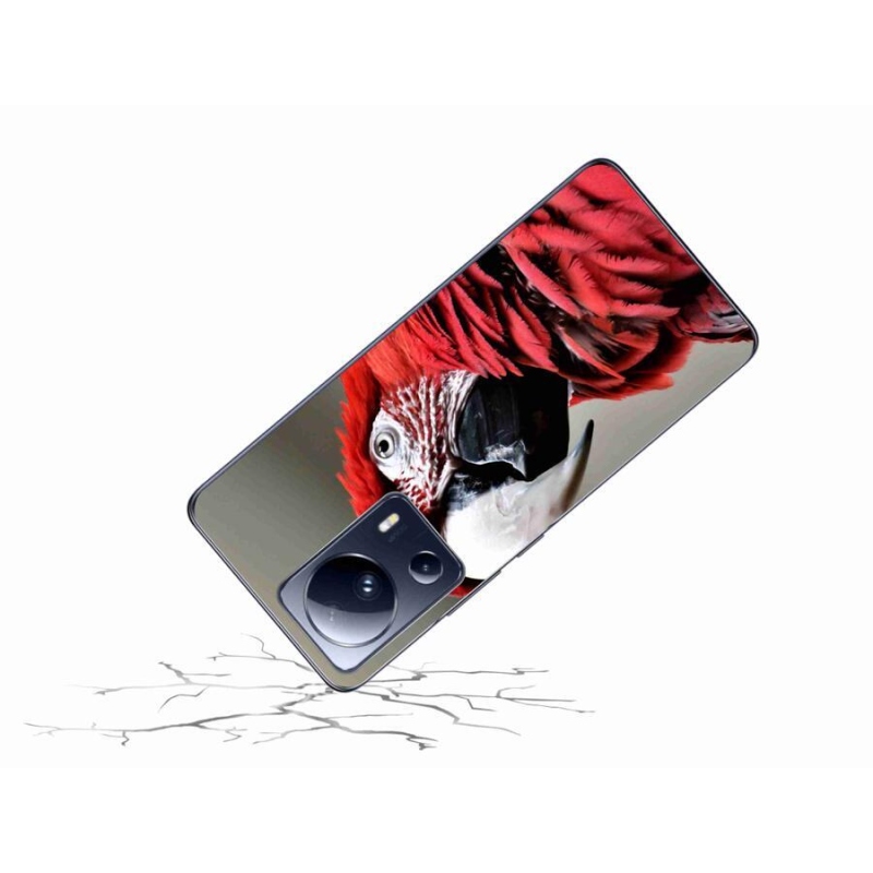 Gelový obal mmCase na mobil Xiaomi 13 Lite - papoušek ara červený