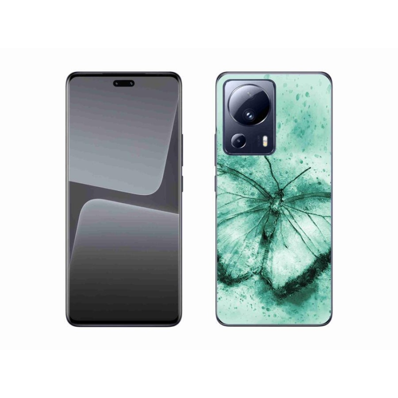 Gelový obal mmCase na mobil Xiaomi 13 Lite - zelený motýl