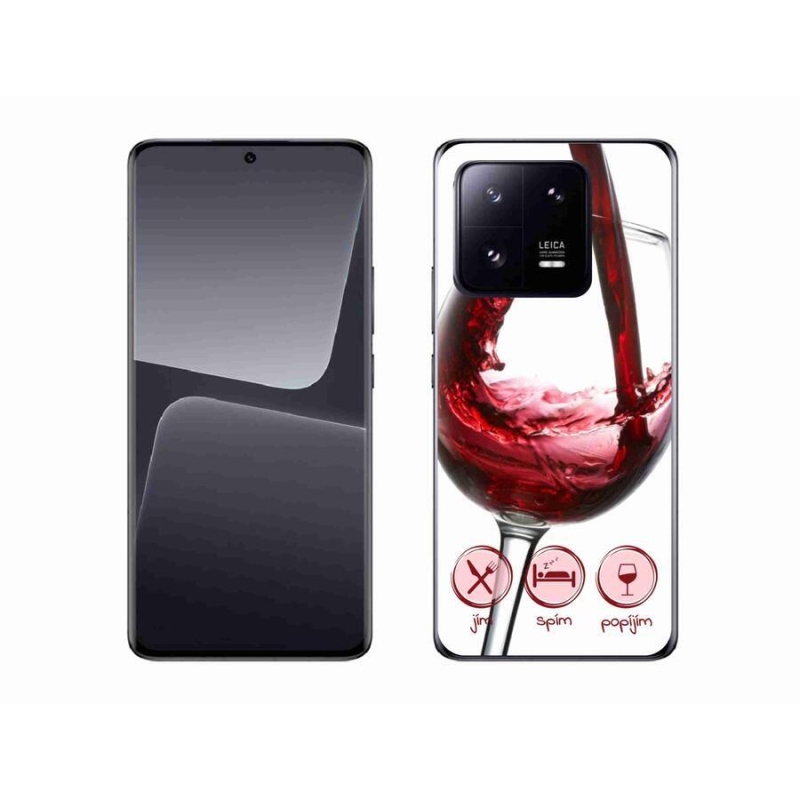 Gelový obal mmCase na mobil Xiaomi 13 Pro - sklenička vína červené
