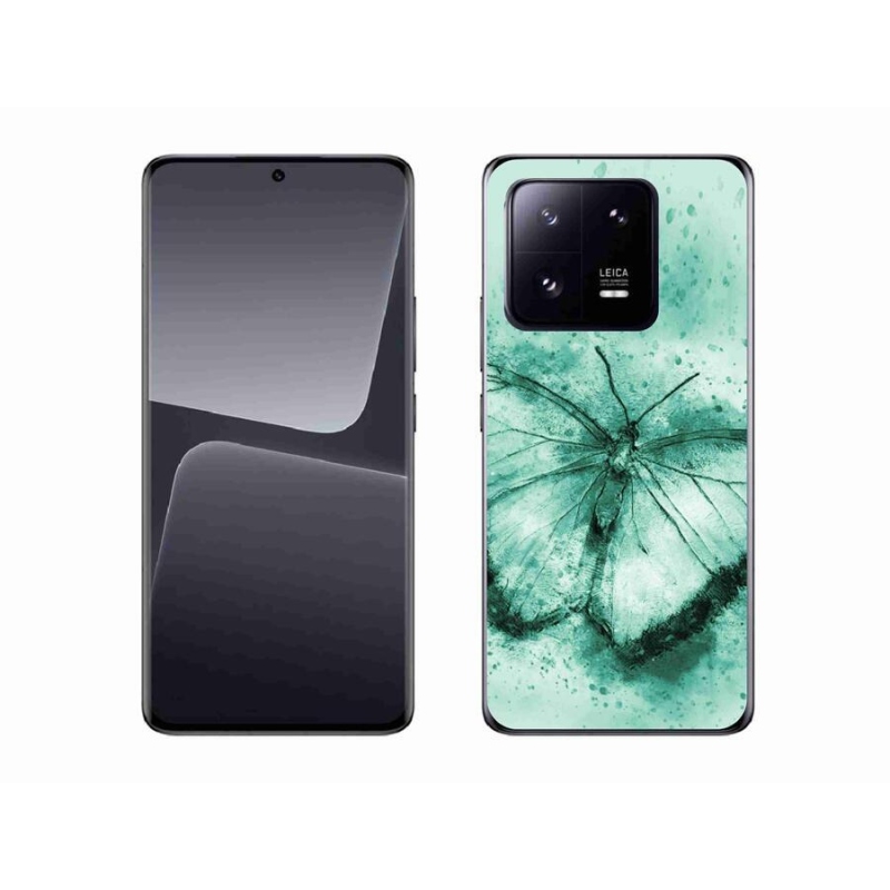 Gelový obal mmCase na mobil Xiaomi 13 Pro - zelený motýl