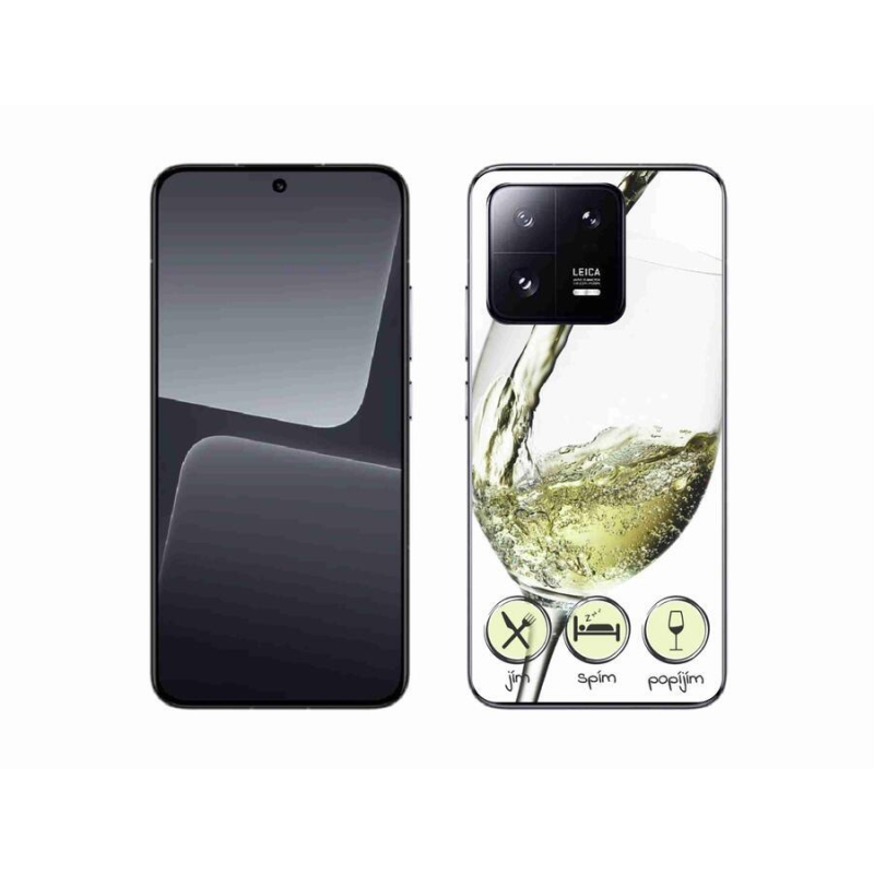 Gelový obal mmCase na mobil Xiaomi 13 - sklenička vína bílé