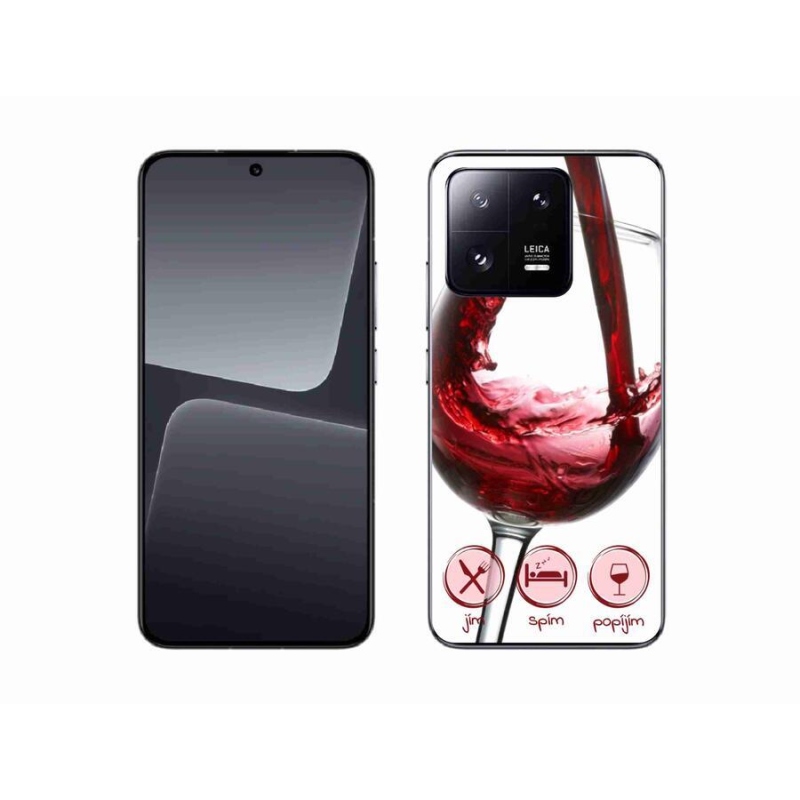 Gelový obal mmCase na mobil Xiaomi 13 - sklenička vína červené