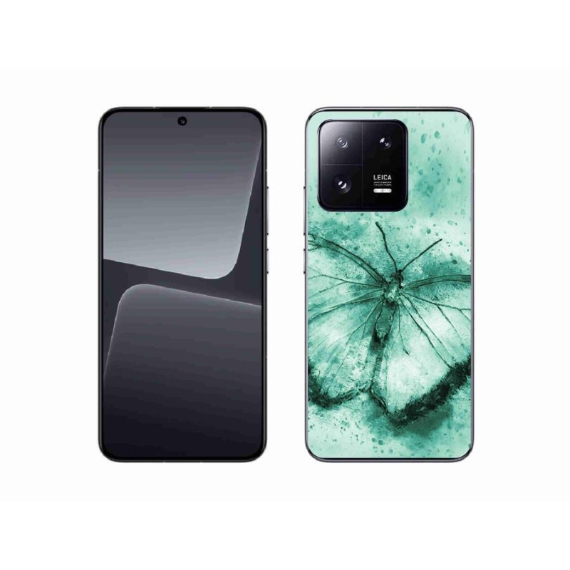 Gelový obal mmCase na mobil Xiaomi 13 - zelený motýl