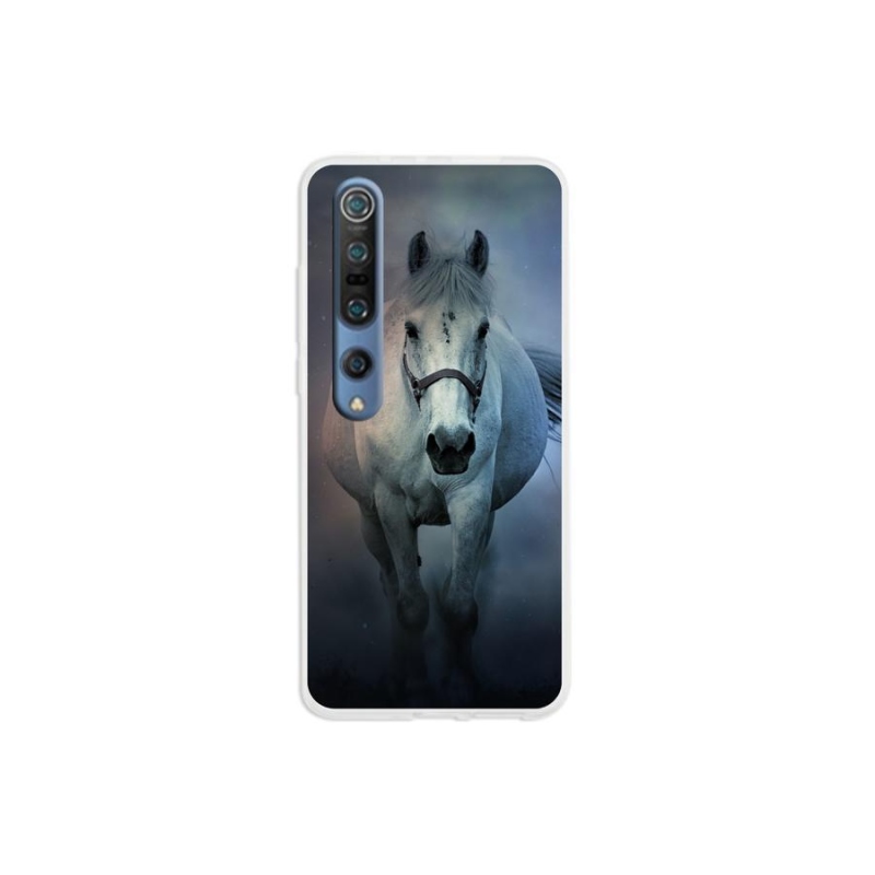 Gelový obal mmCase na mobil Xiaomi Mi 10 - běžící bílý kůň