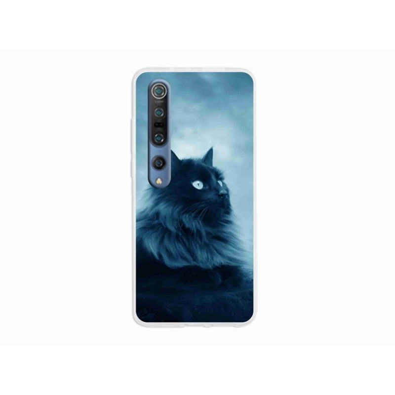 Gelový obal mmCase na mobil Xiaomi Mi 10 - černá kočka 1